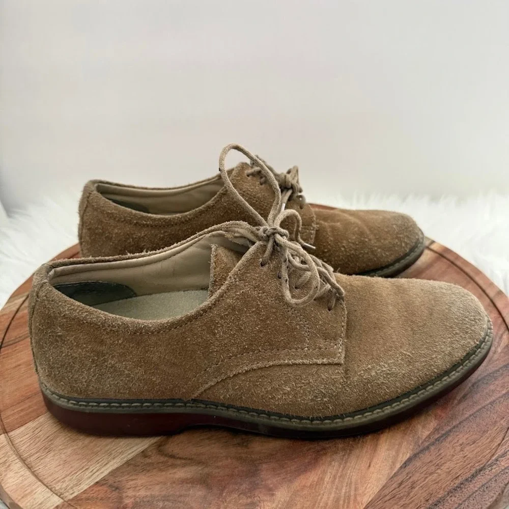 GH Bass &‎ Co Pasadena Mens Suede Oxford Dress Shoes Tan Brown Size 8.5 D